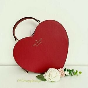 NWT Kate Spade Love Shack Heart Crossbody Purse Leather Candied Cherry Red
